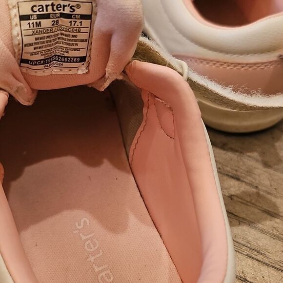 Kids Pink and White Velcro Sneaker Size 11 - Picture 5 of 7